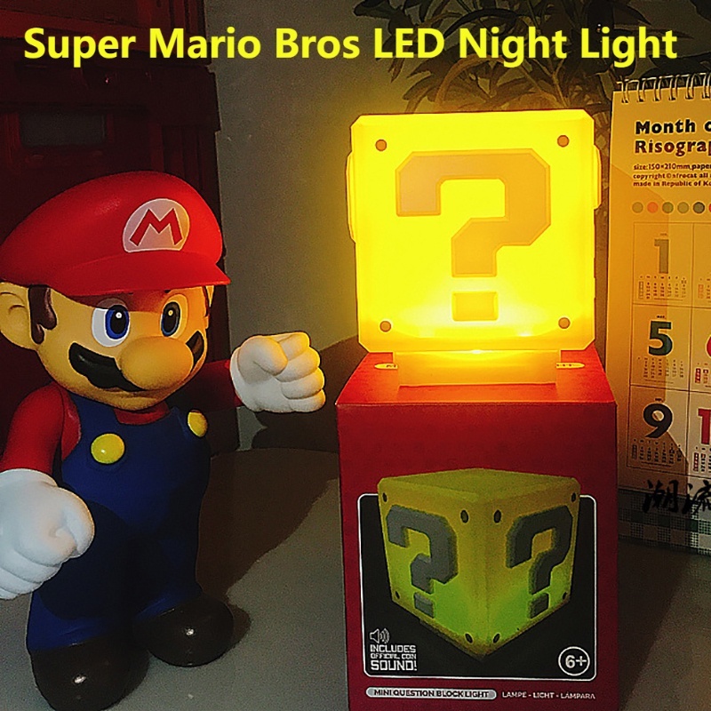 New Super Mario Bros Lamp LED Question Mark Brick Night Light USB ...