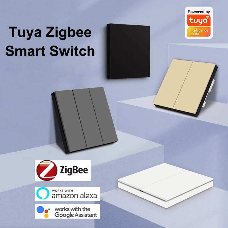 Tuya ZigBee Switch 1/2/3/4 Gang Physical Key Smart Scene Switches Voice ...