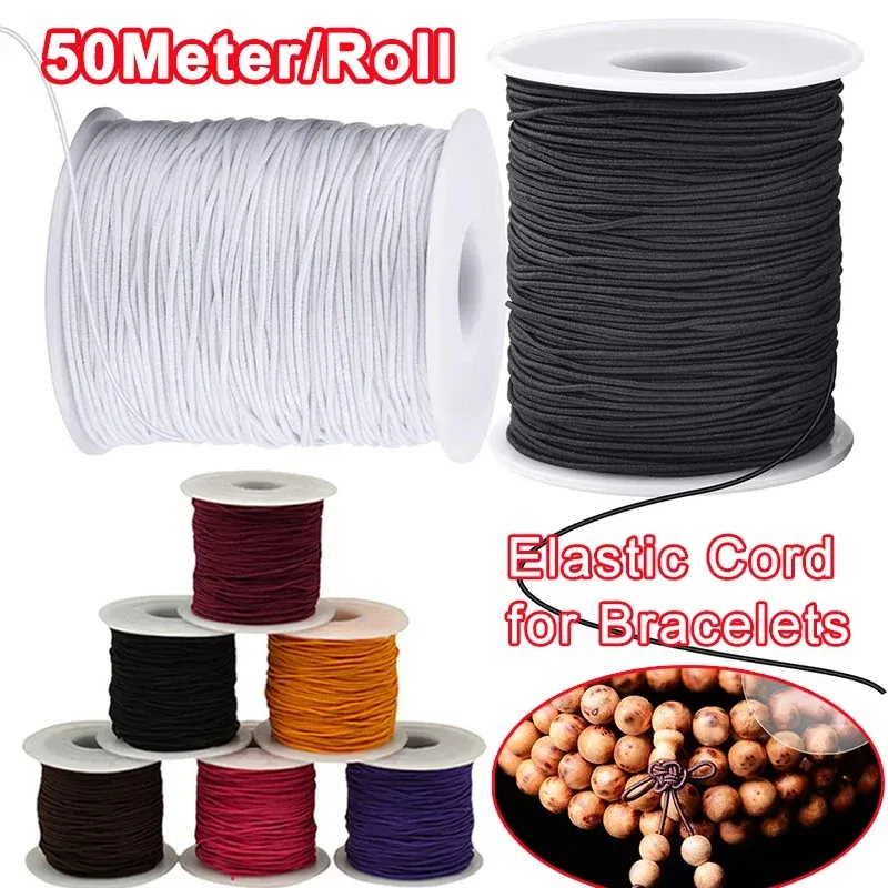 50M/Roll Elastic Cord 1mm Stretchy String Sturdy Bracelet String ...