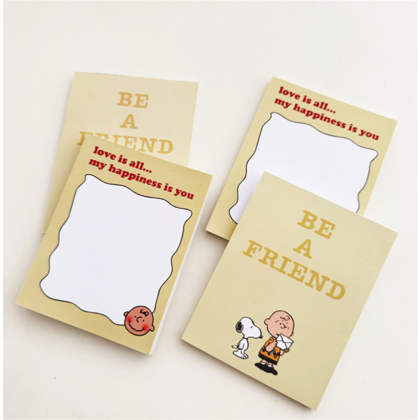 Korean Note Pad Cartoon Charlie Snoopy Dialog Small Student Lattice ...