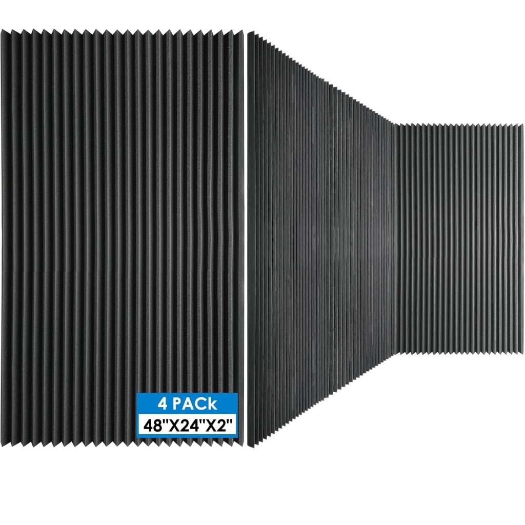 Acoustic Foam Panels 48''X24''X2'' Soundproof Foam Wall Panel High ...