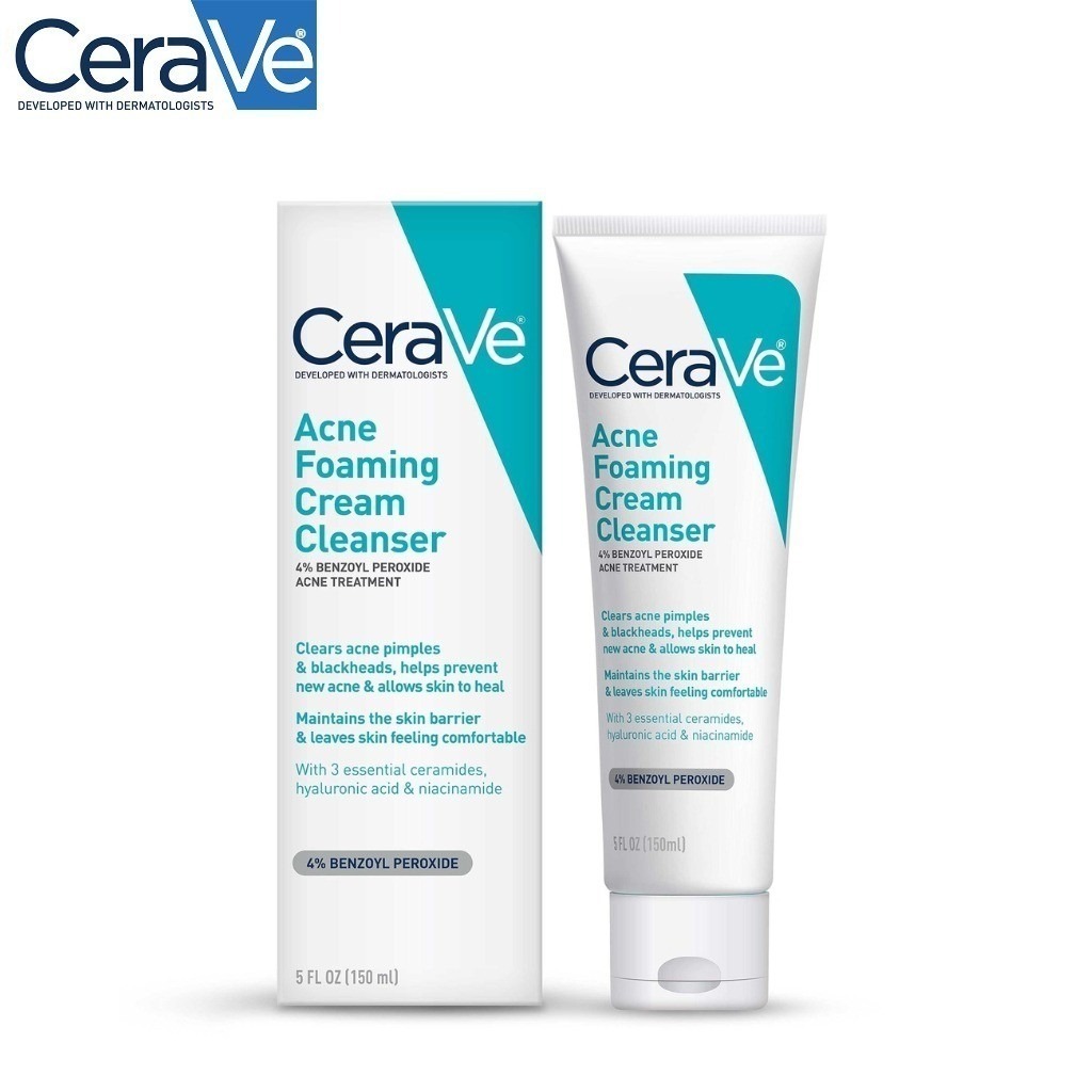 Cerave Acne Foaming Cream Cleanser 150ml | Shopee Singapore
