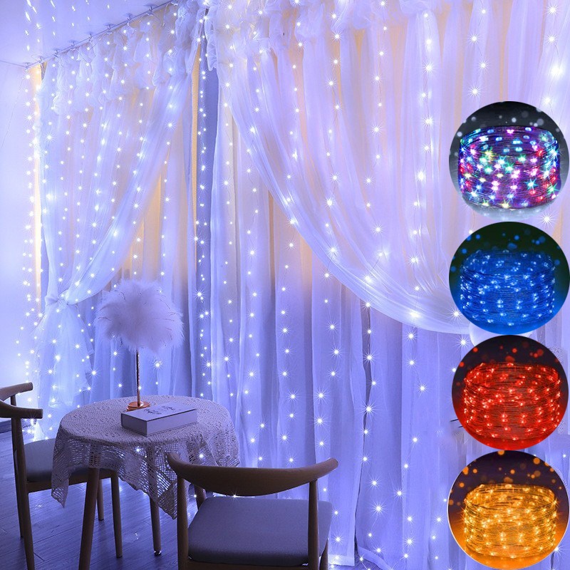 3x3M Curtain Garland LED String Lights Festival Decoration Light 8 ...