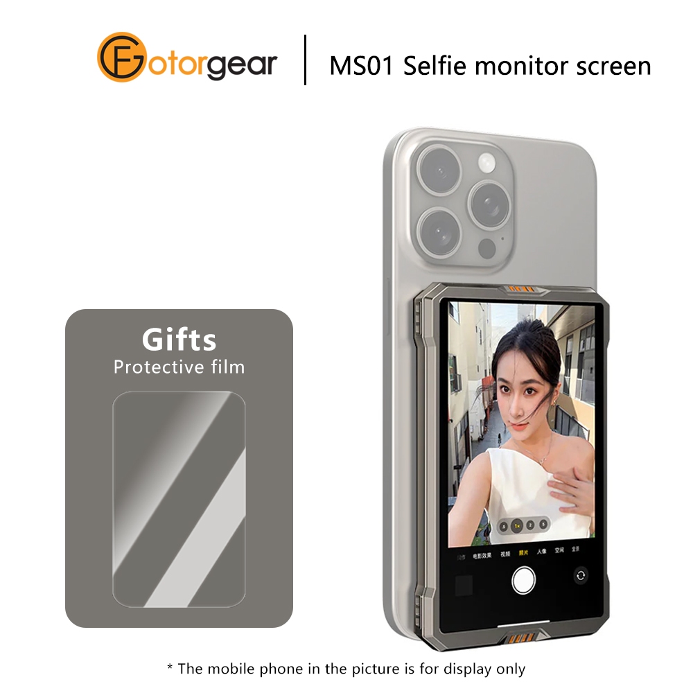 Fotorgear MS01 Écran de surveillance sans fil magnétique pour iPhone/Android, télécommande Bluetooth, pour Vlog et streaming en direct