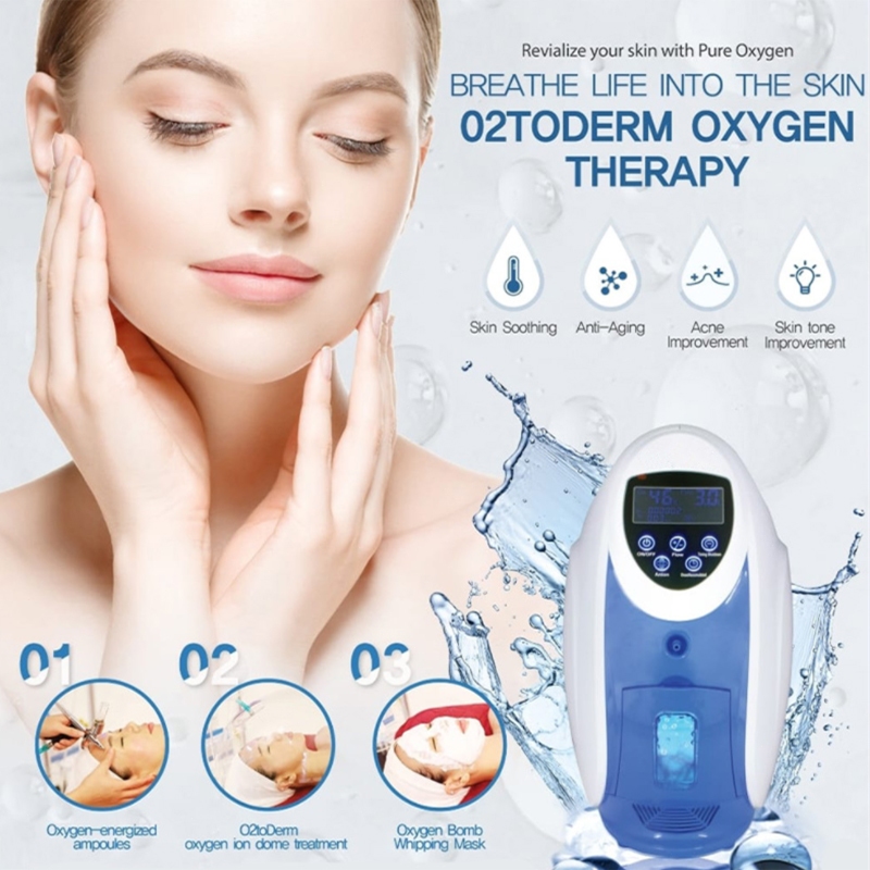 Facial O2To Derm Oxygen Jet Therapy LED Skin Care Dome Mask Oxygen ...