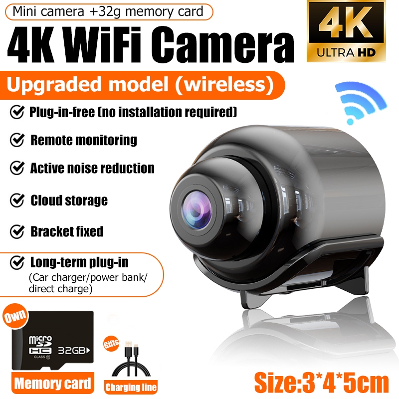 [365 days of continuous monitoring] mini camera 4K high definition wifi ...