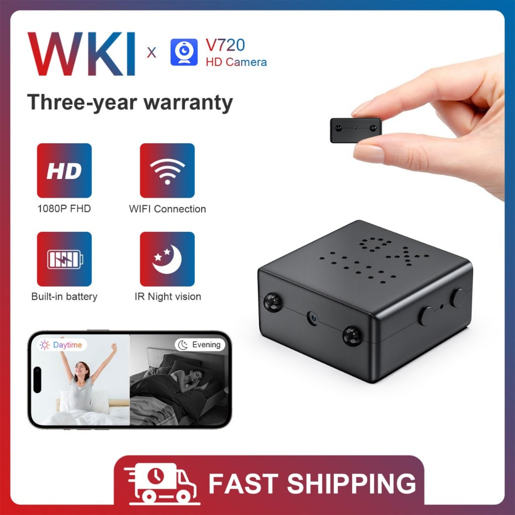4K WiFi Mini Night Vision Cam – Remote Viewing,130° Wide-Angle, Charge ...