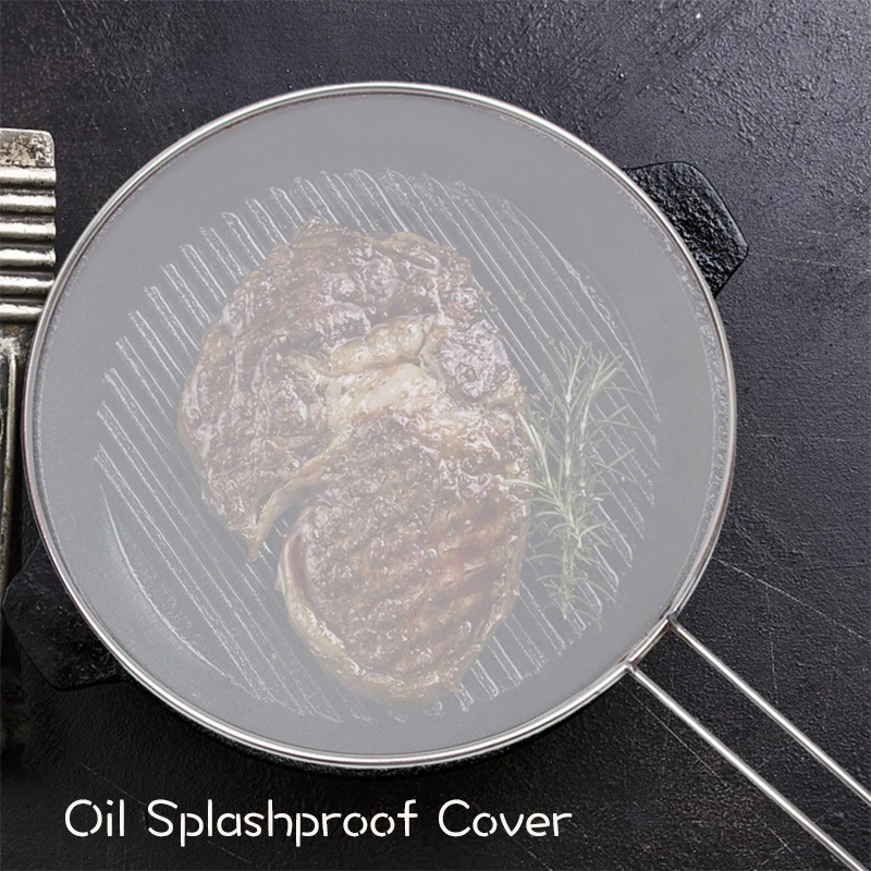 25/29/33 Stainless Steel Wok Splash-proof Oil Net Cover Kitchen Anti ...