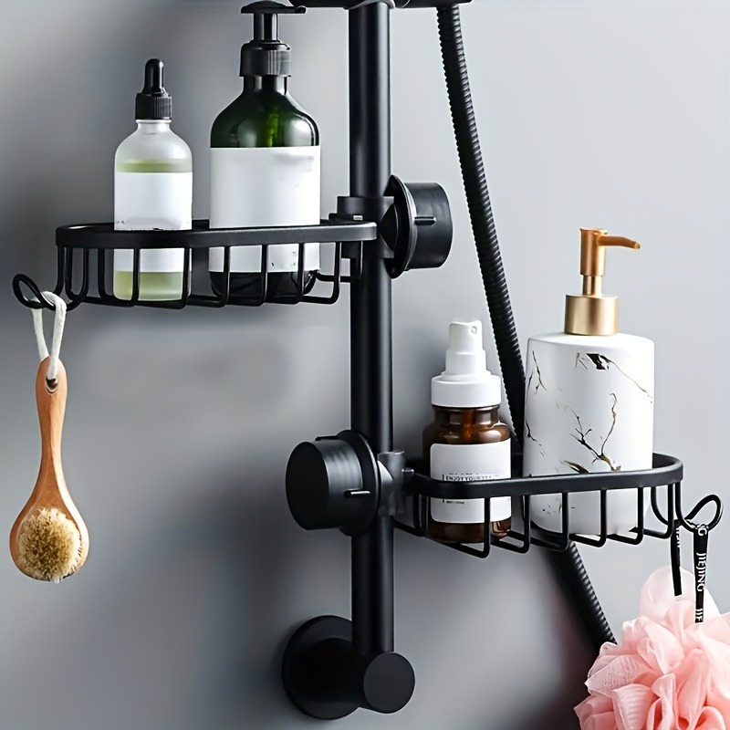 Perforation-free Bathroom Shower Rotating Rack Space Aluminum Kitchen ...