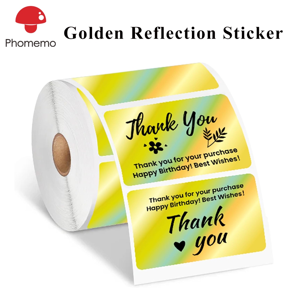 Phomemo Laser Gold Label Sticker For Thermal Waybill Printer(500 Labels ...