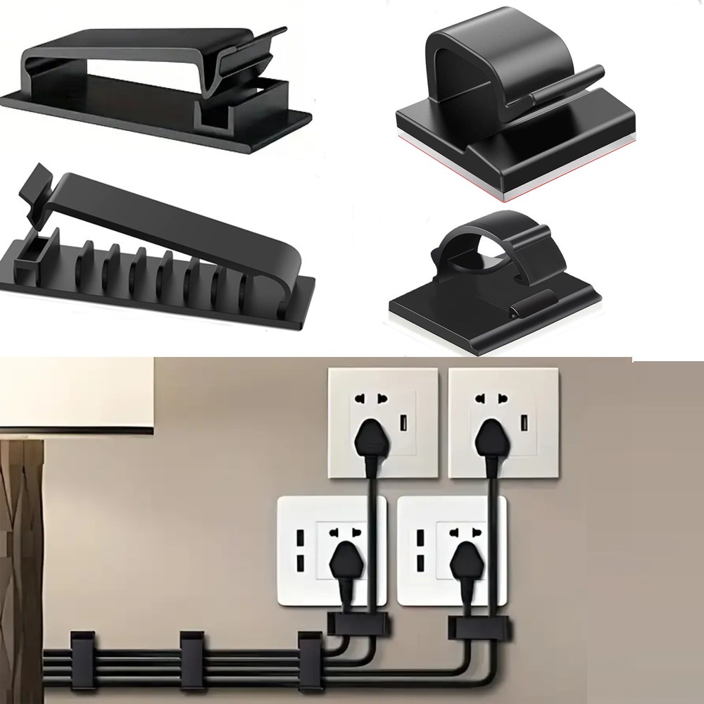 30-Pack Adhesive Cable Clips – Cord Management Wire Holders For Desk Wall Office – Black, Sticky Organizer Clamps, Multi-Surface 30-Pack Adhesive Cable Clips – Cord Management Wire Holders For Desk Wall Office – Black, Sticky Organizer Clamps, Multi-Surface