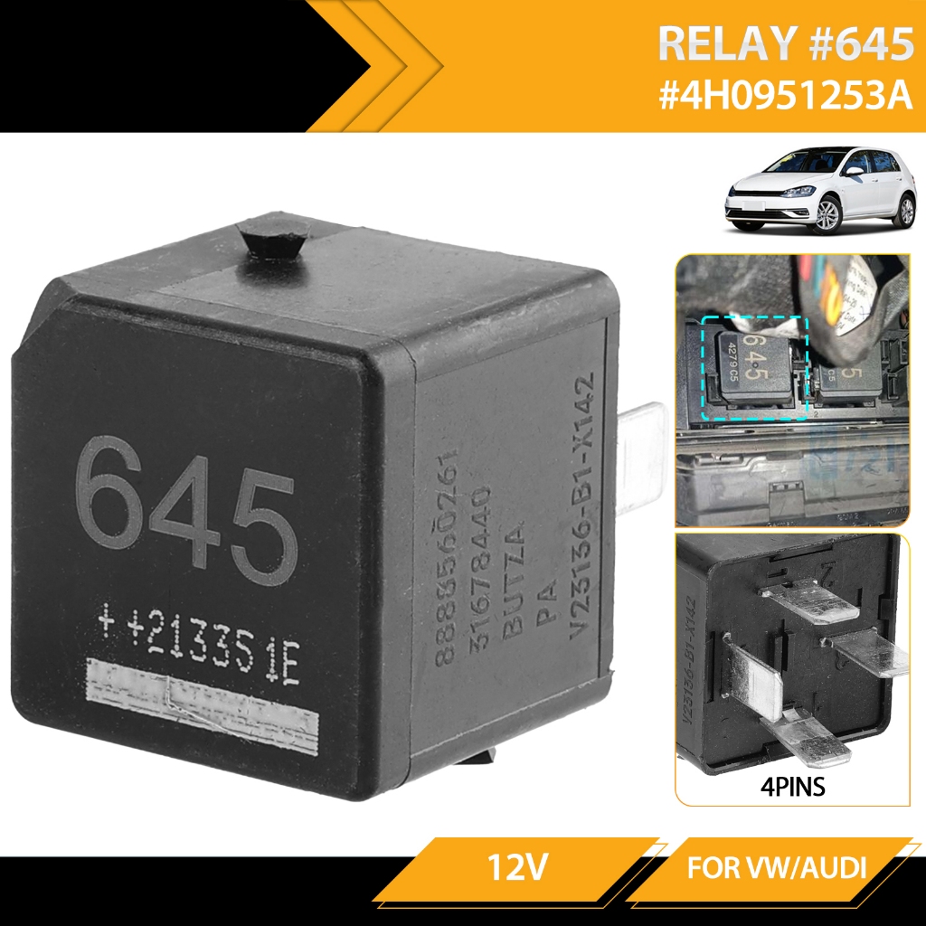 Air Suspension Compressor Pump Relay 4H0951253A #645 Cooling Fan Relay ...