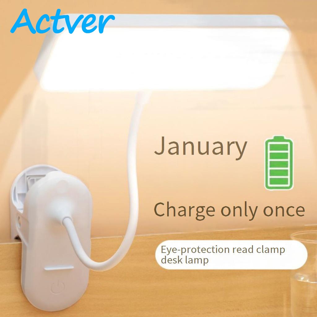 Actver 360 Flexible Wireless Table Led Desk Lamps 3 Modes Dimming Clip ...