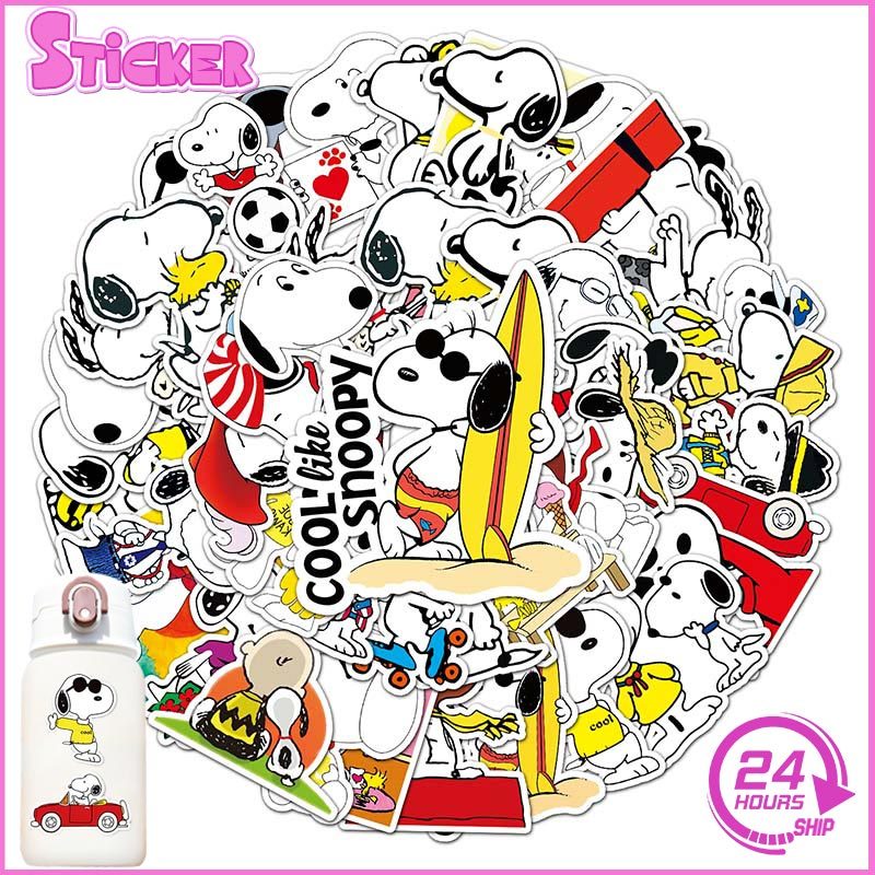 50PCS Funny Cartoon Snoopy Stickers DIY Vinyl Waterproof Decals For ...