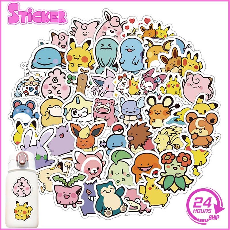 50PCS Funny Pokemon Stickers Cartoon DIY Vinyl Waterproof For Laptop ...