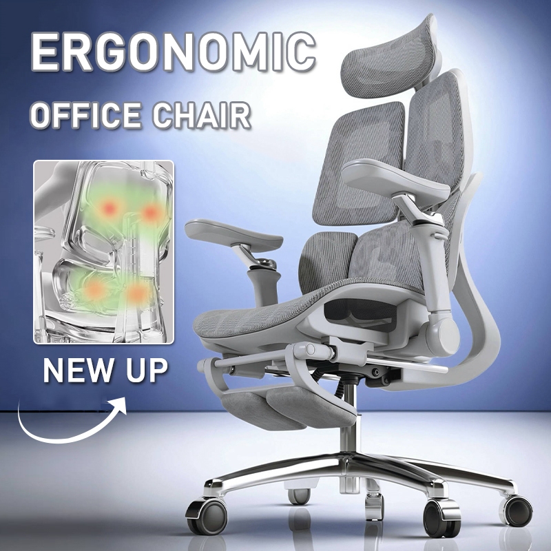 Ergonomic Full Mesh Office Chair With 3D Lumbar Support Recliner Head ...