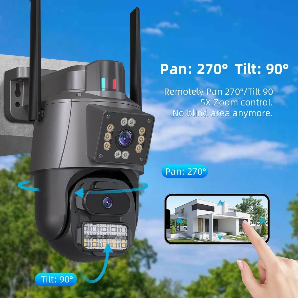 Q38 Outdoor Wi-Fi Dual-Screen Camera 4K 8MP HD Dual Lens AI Auto ...