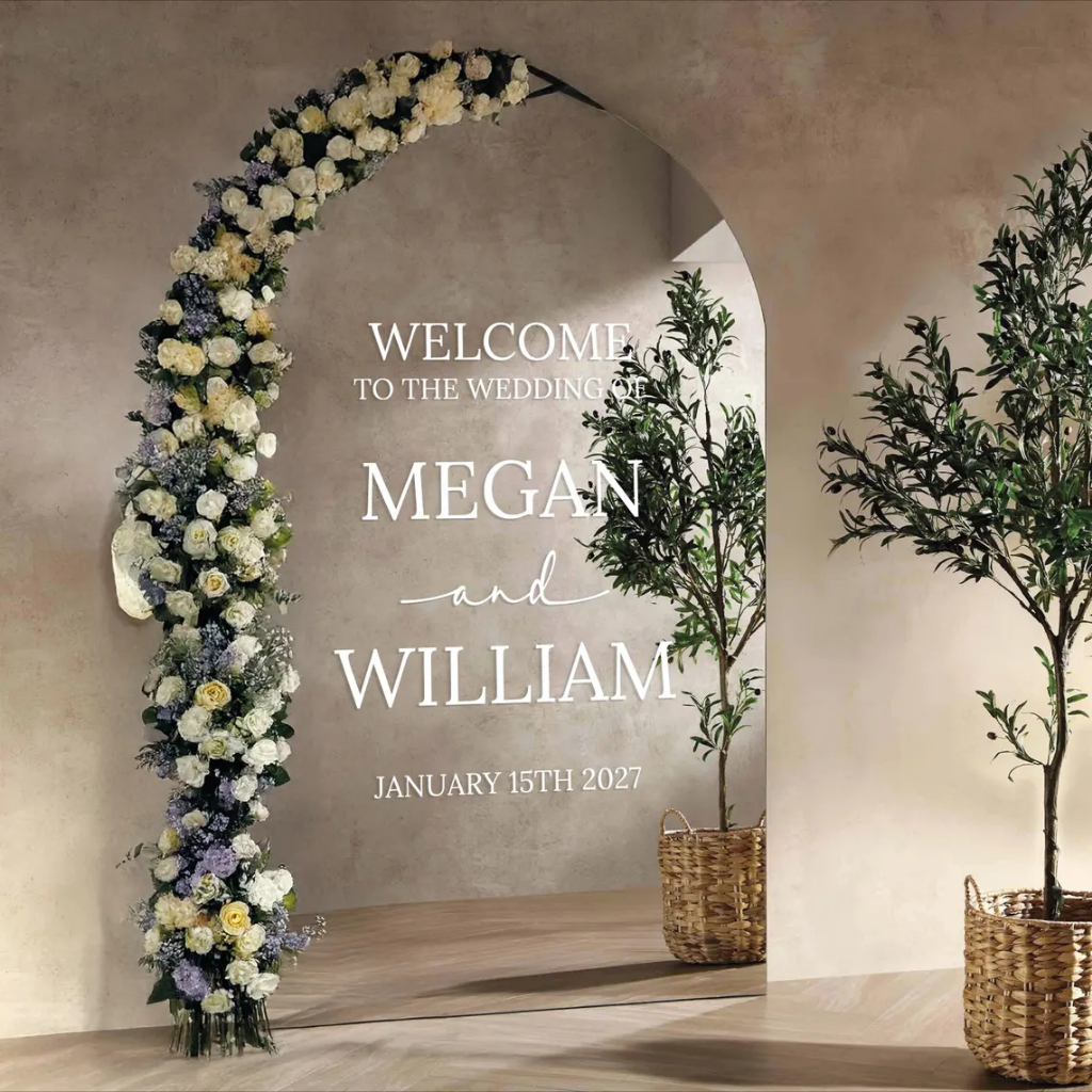 Personalised Welcome Wedding Decal for Mirror Custom Wedding Sign ...