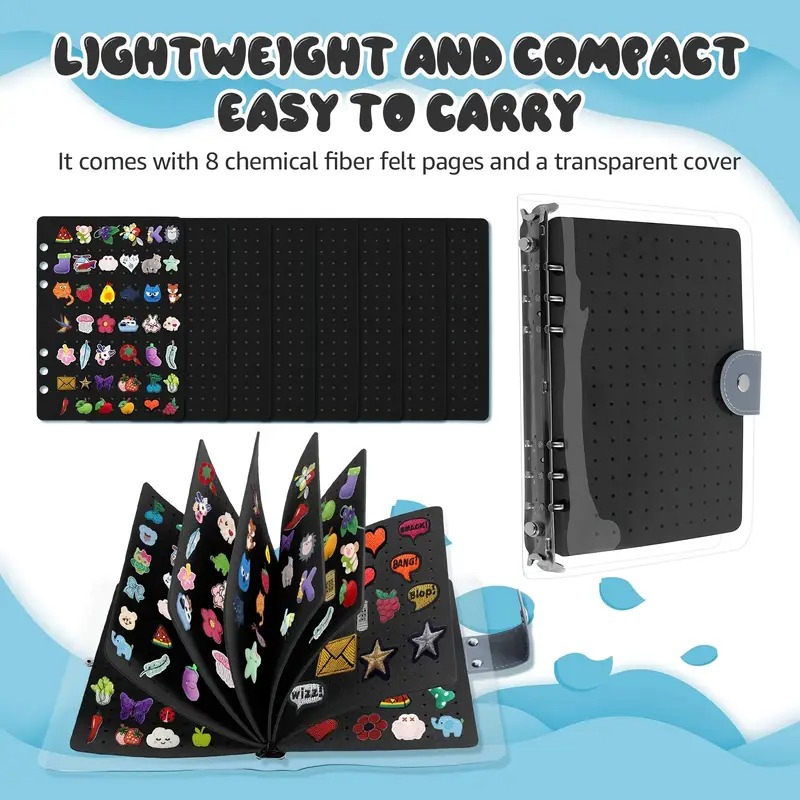 8 Pages A5 Enamel Pin Display Book, Pins Collection Storage Organizer ...