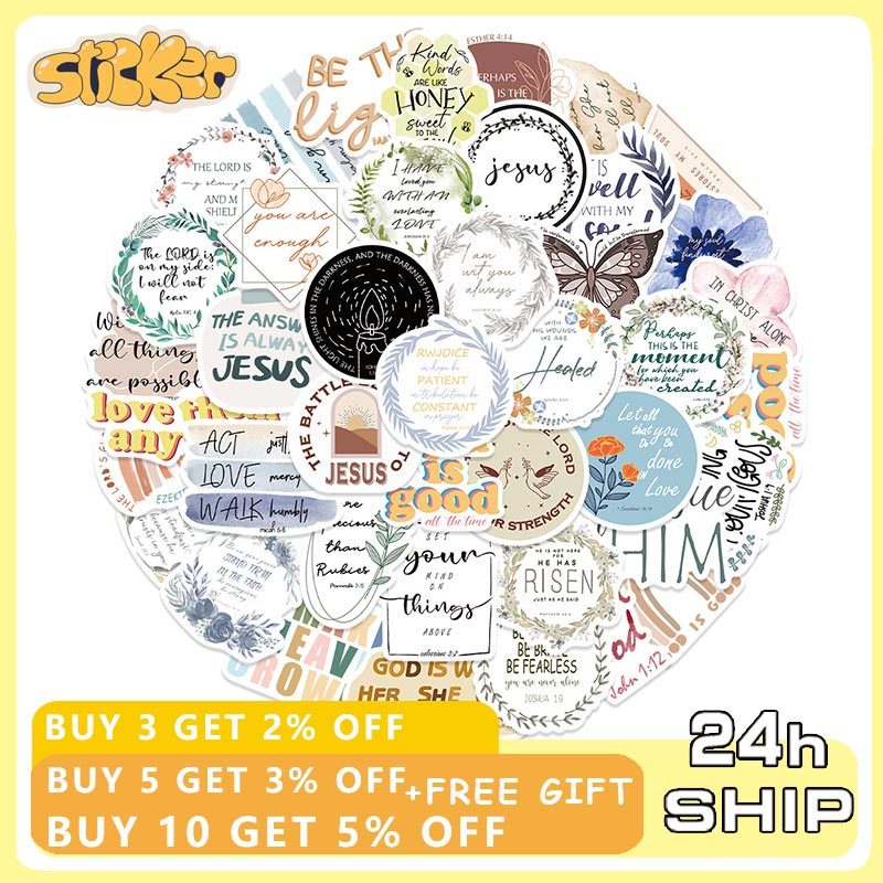 50pcs Bible Proverbs Holy Bible Jesus Christian Religion Sticker DIY ...