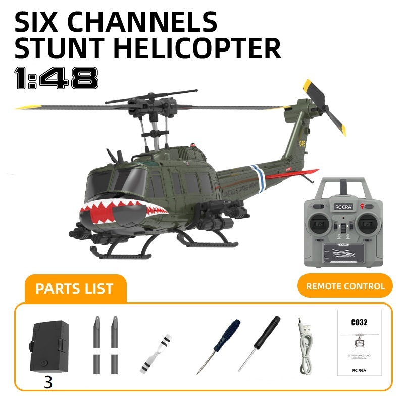 RC ERA C032 UH-1 Huey 1/48 Scale RC Helicopter 2.4G 6CH 6-Axis