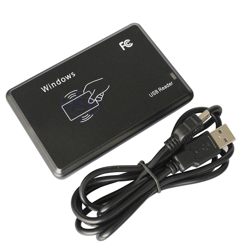 RFID Desktop USB Reader 125khz Proximity EM ID Card 13.56Mhz IC MF ...