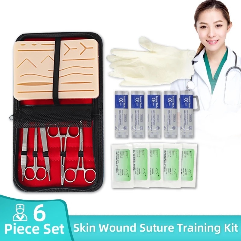 6PCS Suture Practice Kit Suture Pad Suturing Kit Set Minor Surgical Set ...