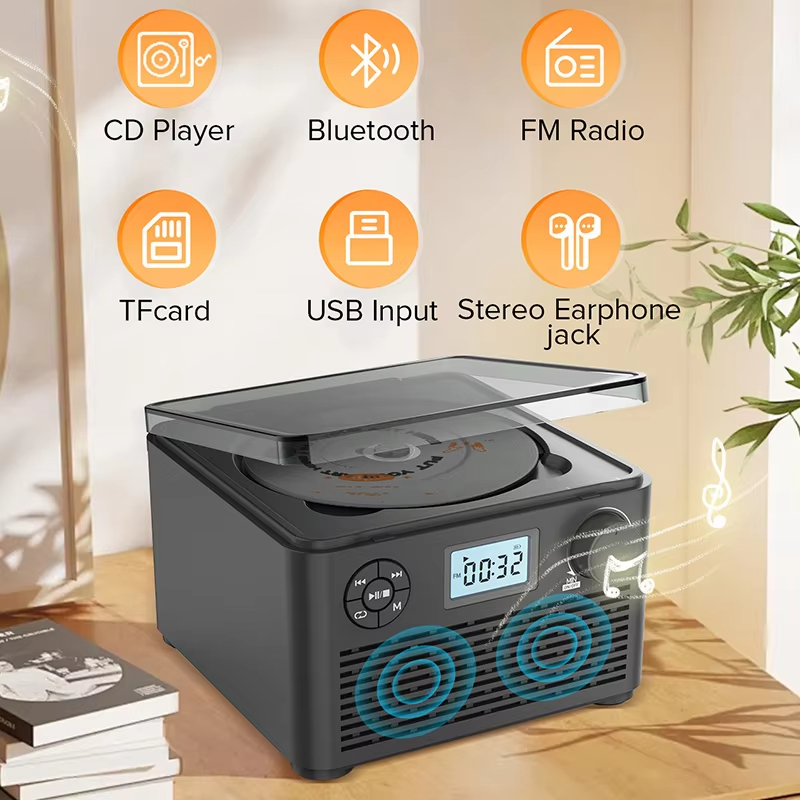 Portable CD MP3 Players with Bluetooth Fm Radio Function HIFI Stereo ...