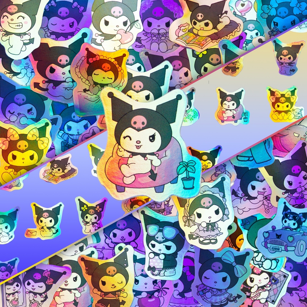 50Piece Funny Laser Kuromi Sanrio Stickers For Phone Laptop Helmet ...