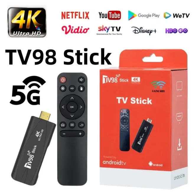 TV98 Smart TV Stick 4K 5G WIFI TV Stick TV BOX 8-128GB Smart TV Stick ...