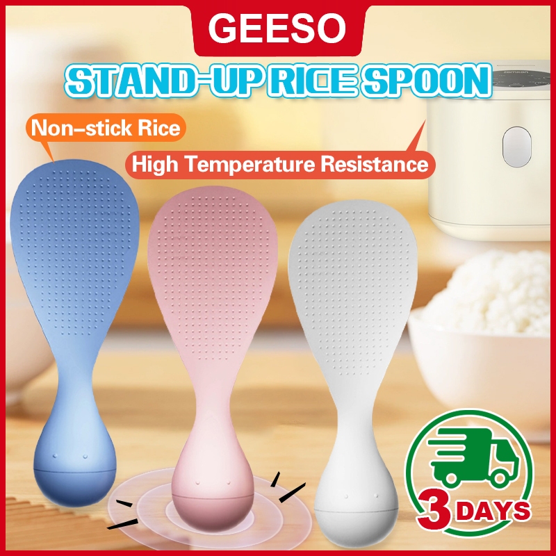 GEESO Tumbler Rice Spoon Non-Stick Rice Kitchen Standable Rice Spoon ...