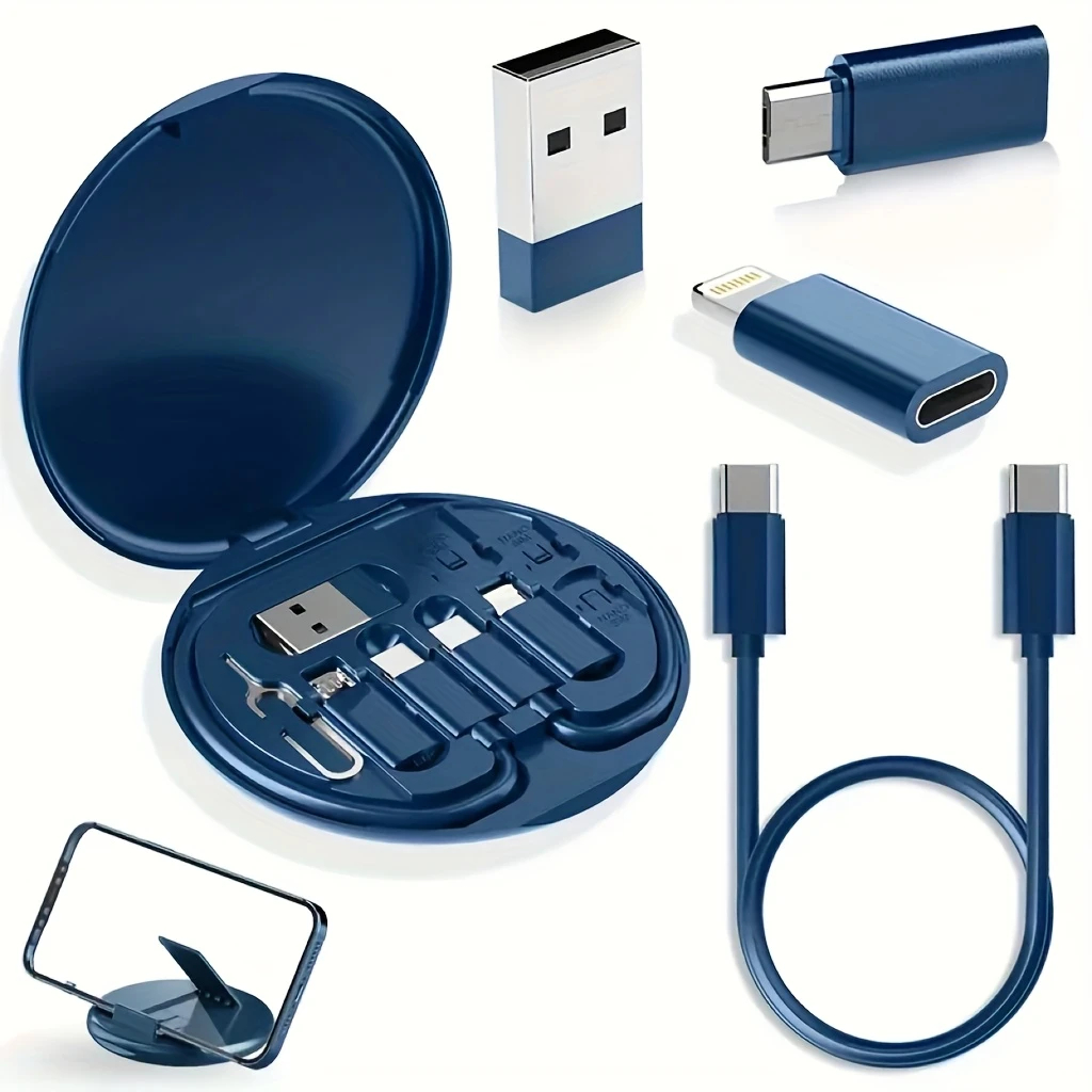 Portable Cable Organizer Box - Travel Tech Accessories Kit with SIM ...