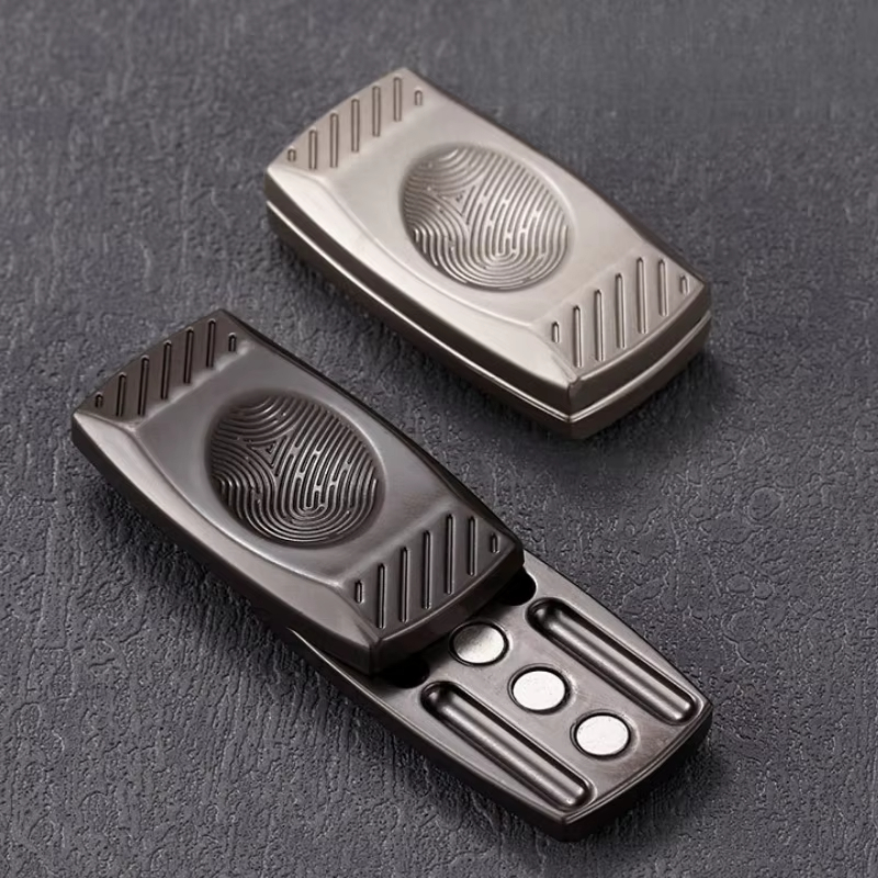 Brick Fidget Slider Haptic Métal - Jouet Anti-Stress Magnétique Avec Motif Crâne Pour ADHD Et Soulagement