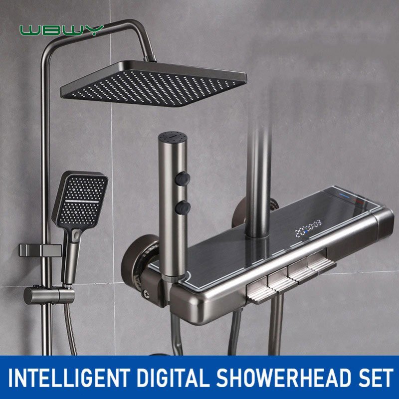 Shower Sprinkler Set Household Toilet Gun Gray Shower Bathroom Digital ...