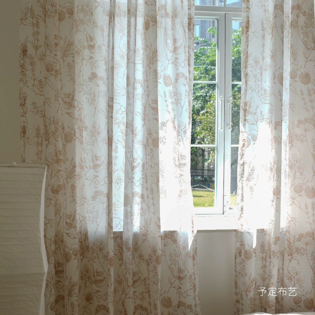 Floral Sheer Day Curtain for Living room Bedroom Sliding Door Window ...