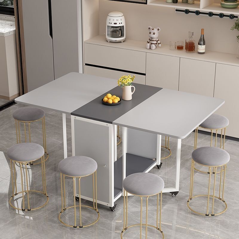 MUWU Folding Dining Table Combination Movable Modern And Simple Small ...