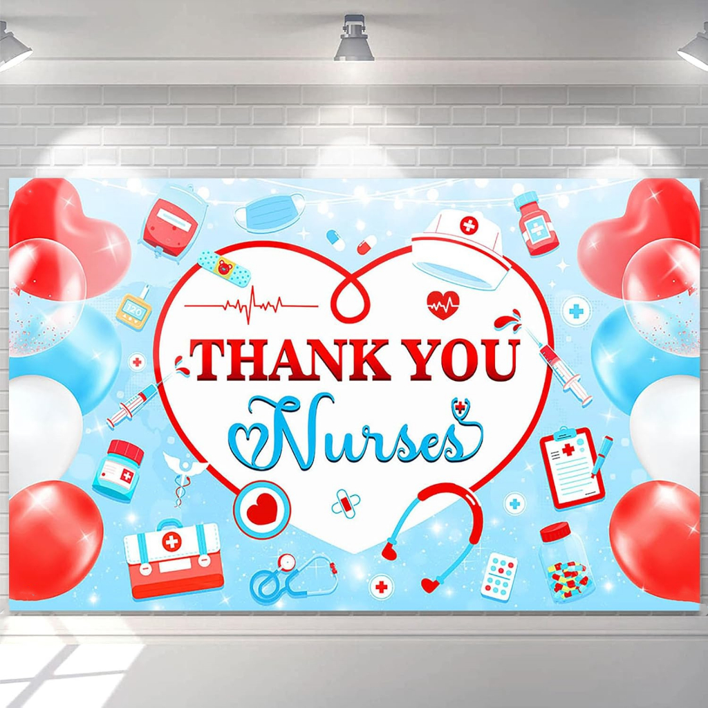 Thank You Nurses Photography Backdrop Happy National Nurses Week Party ...