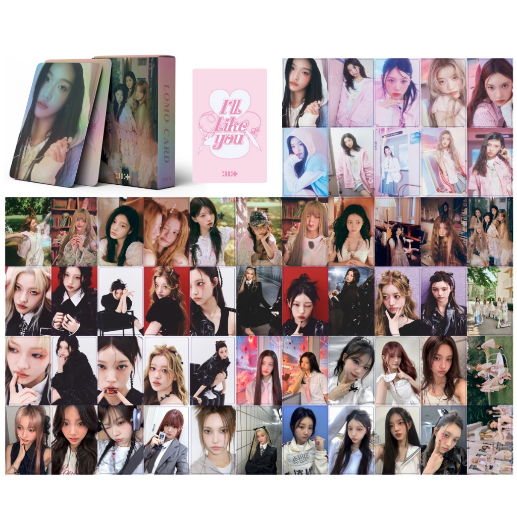 50-55pcs/box ILLIT I'LL LIKE YOU Holographic Laser Lomo Cards SUPER ...