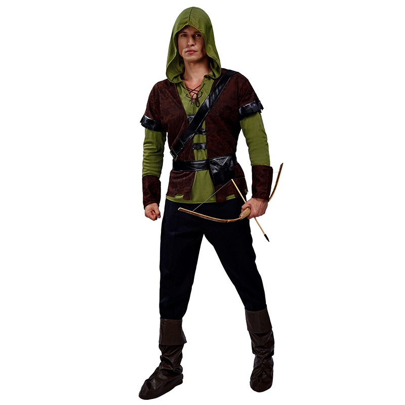 Adult Robin Hood Peter Pan Men Pirate Cosplay Halloween Forest prince ...