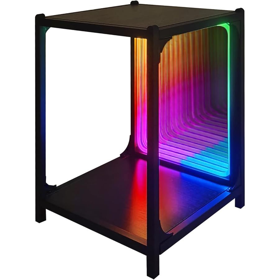 Storage Cabinet with LED Infinity Mirror Light, RGBW Display Cabinet ...