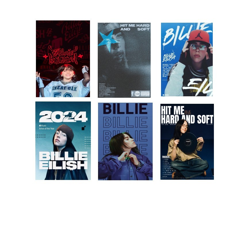 Billie Eilish Hit Me Hard and Soft ポスター Hit me hard and soft Billie Eilish poster A3 | Shopee Singapore