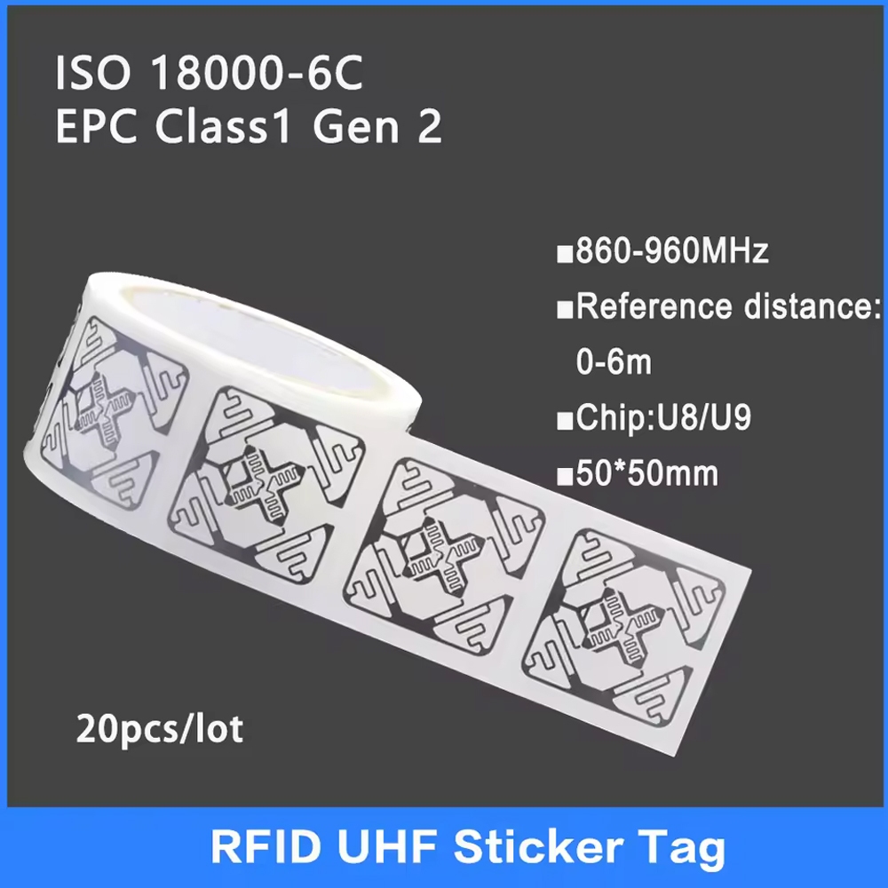 20PCS UHF RFID Wet Inlay Tag 18000-6C 860-960MHz RFID UHF Sticker Label ...