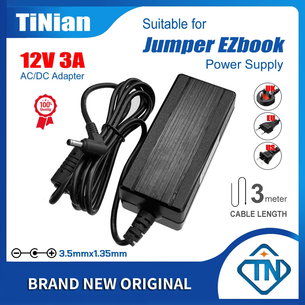 12V 3A AC/DC Adapter Laptop Charger for Jumper EZbook X3 S4 X4 3 Pro 3S ...