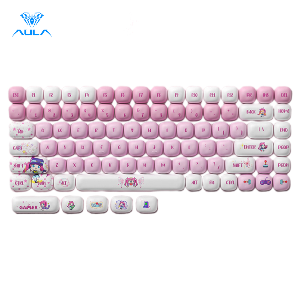 AULA 89key Keycaps PBT Sublimation MOG Highly Durable Oil-free ...