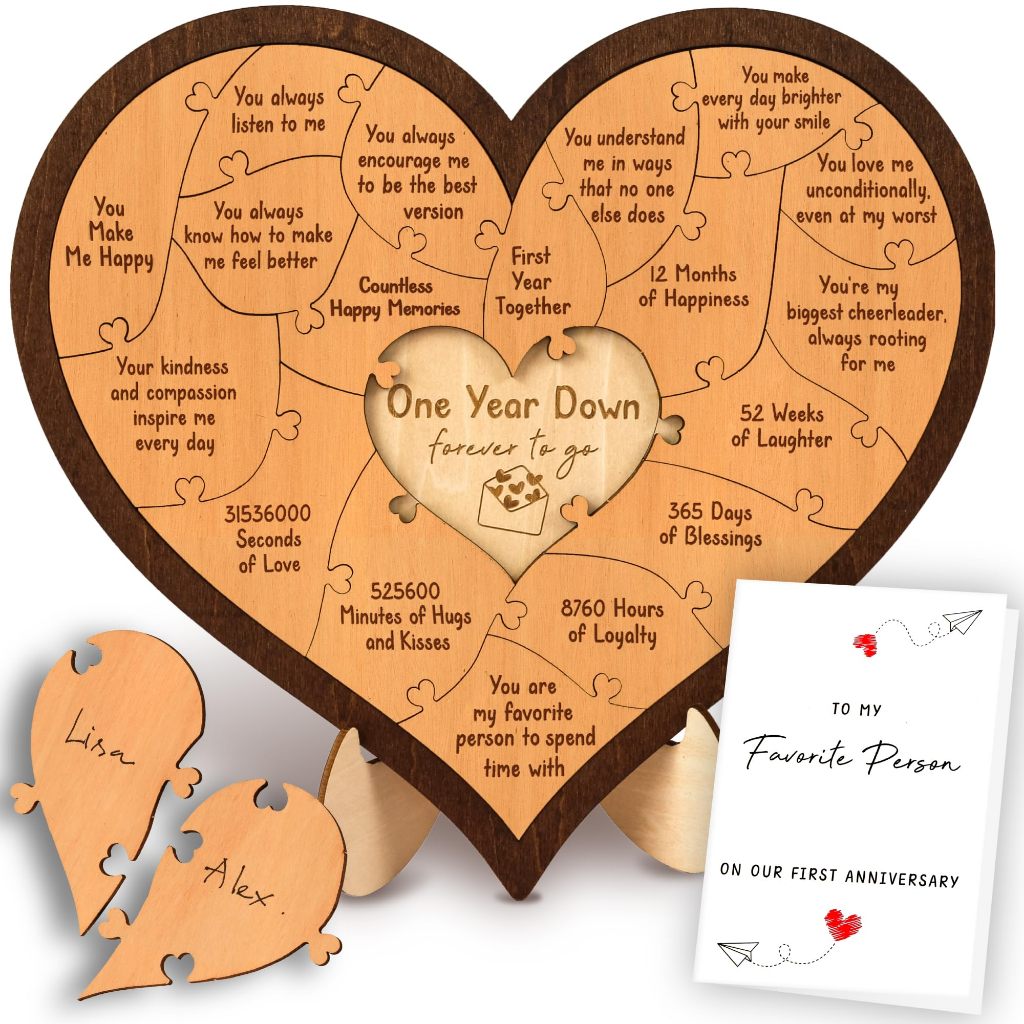 Anniversary Wood Gifts for Him Boyfriend One Year Anniversary
