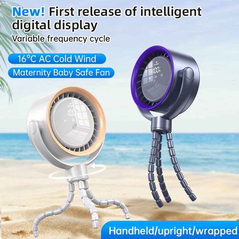SG ⚡️Ready stock⚡️Portable Octopus Fan 100-speed Touch Screen Smart ...