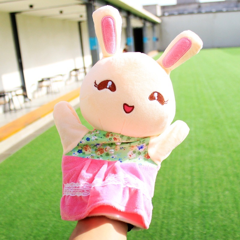 Cartoon Hand puppet plush toy rabbit cute animal | Shopee Singapore