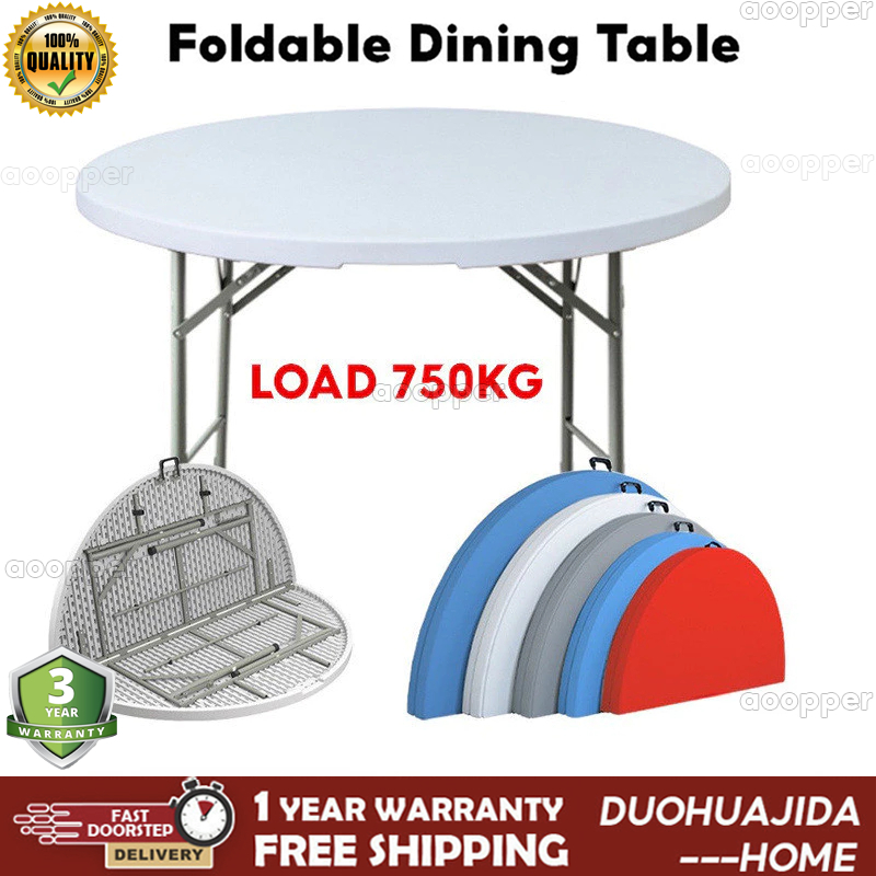 Foldable Dining Table Home Use No Assembly Foldable Round Table Small ...