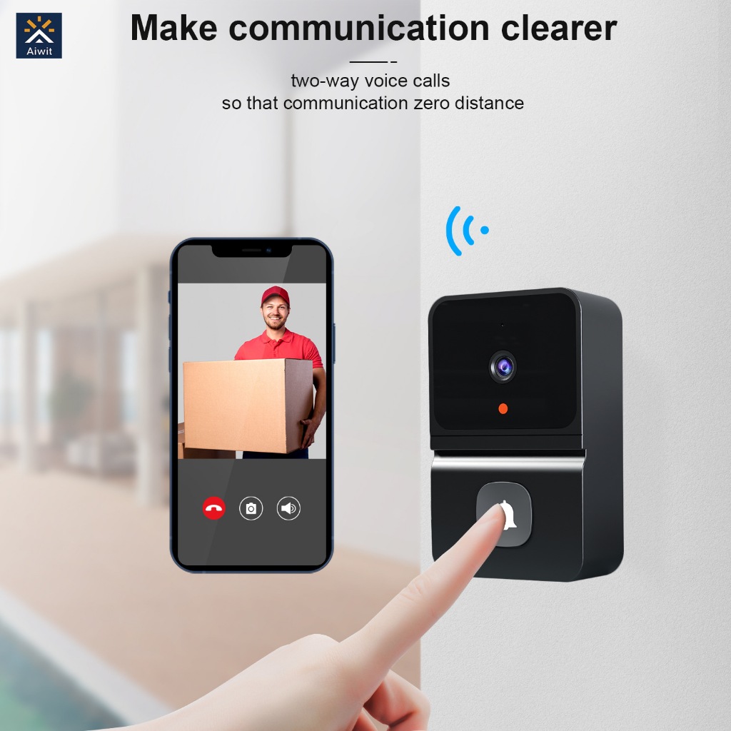 Wireless Doorbell With Camera Night Vision Wifi Security Smart DoorBell ...