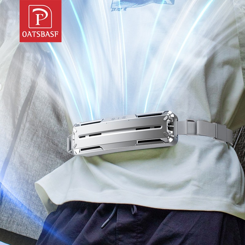 Oatsbasf Portable Wearable Waist Fan with 2 PCM Ice Compress Sensing ...